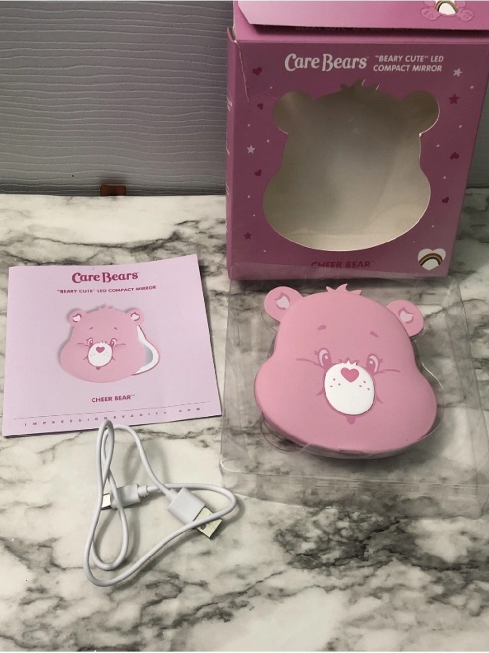 Care Bears Cheer Bear Pink LED Compact Mirror New